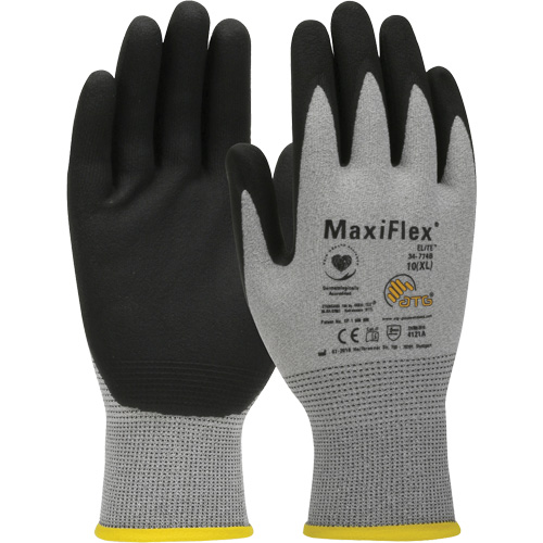 Gants compatibles avec les &eacute;crans tactiles ultral&eacute;gers ATG MaxiFlex Elite, Grand, R&ecirc;vetement Nitrile, Calibre 18, Enveloppe en Nylon Absolute Business Supply