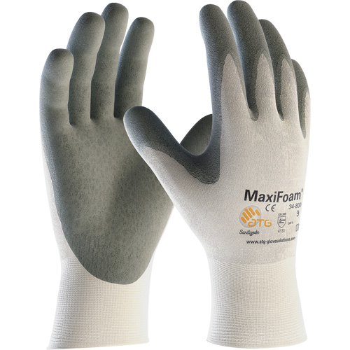 Gants en tricot sans couture de qualit&eacute; sup&eacute;rieure ATG MaxiFoam, Grand, R&ecirc;vetement Nitrile, Calibre 15, Enveloppe en Nylon Absolute Business Supply