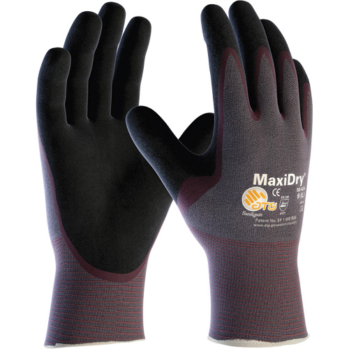 Gants sans couture ultra l&eacute;gers ATG MaxiDry, Grand, R&ecirc;vetement Nitrile, Calibre 15, Enveloppe en Nylon/&eacute;lasthanne Absolute Business Supply