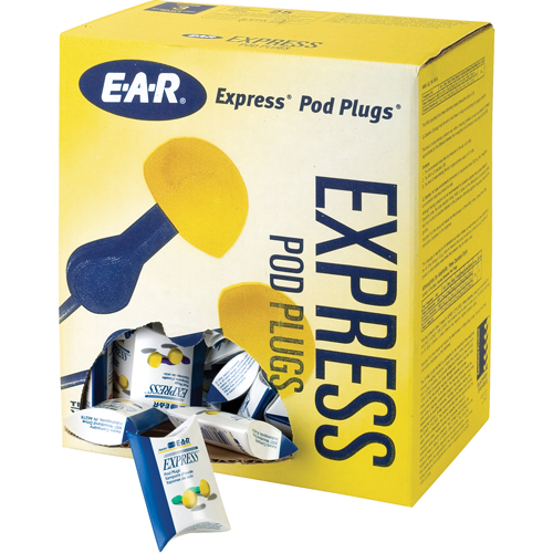 E-A-R Express Pod Plugs Earplugs, Uncorded, Bulk - Pillow Pack, 25 dB NRR, One-Size Absolute Business Supply