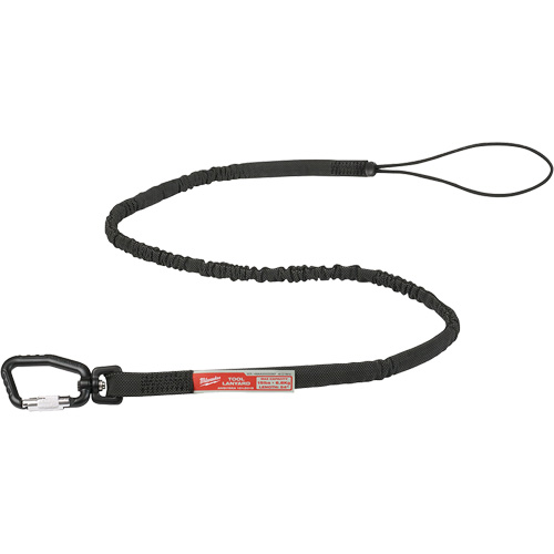 Extended Reach Locking Tool Lanyard, Bungee, Carabiner/Loop Absolute Business Supply