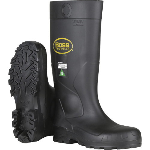 Dynamic Boss&reg; Full Safety Boot, PVC, Steel Toe, Size 6, Puncture Resistant Sole Absolute Business Supply