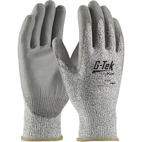 Gants r&eacute;sistants aux coupures G-Tek PolyKor, Taille T-petit, Calibre 13, Rev&ecirc;tement Polyur&eacute;thane, Enveloppe en Fil technique, ANSI/ISEA 105 niveau 3 Absolute Business Supply