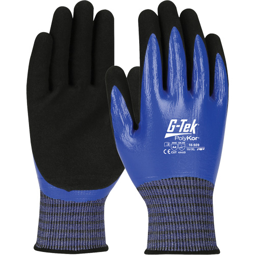 Gants r&eacute;sistants aux coupures G-Tek PolyKor X7, Taille Petit, Calibre 18, Rev&ecirc;tement Nitrile, Enveloppe en Fil technique, ANSI/ISEA 105 niveau 4 Absolute Business Supply
