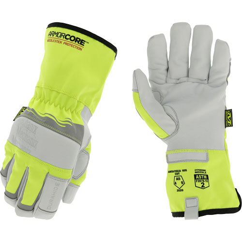 Hi-Viz Needlestick Protection Gloves, Size Small, Polyurethane Coated, DuraHide Shell, ASTM ANSI Level A5 Absolute Business Supply