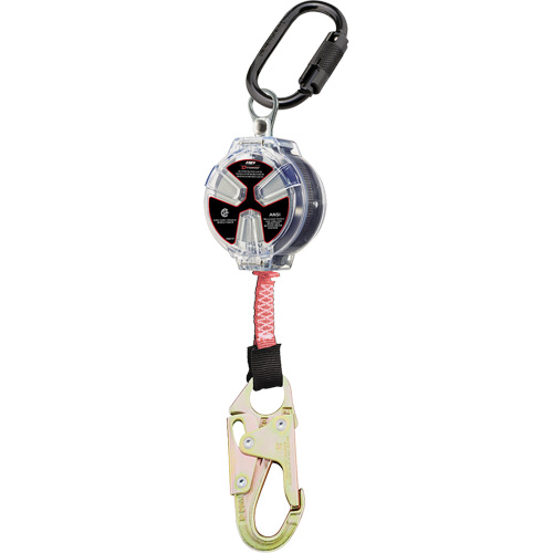 Cordage de s&eacute;curit&eacute; autor&eacute;tractable avec petit mousqueton Dynamic, 6', Polyester, Pivotant Absolute Business Supply