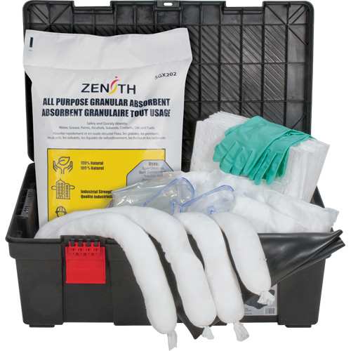 Trousses contre les d&eacute;versements dans une boîte &agrave; outils, Huile seulement, Bac, Absorbance de 31 gal. US Absolute Business Supply