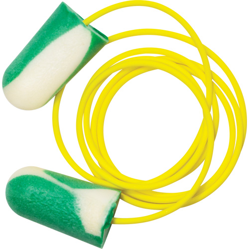 Bouchons d'oreilles biosourc&eacute;s Mega Bullet BioSoft, Vrac - Boîte, Avec cordon Absolute Business Supply