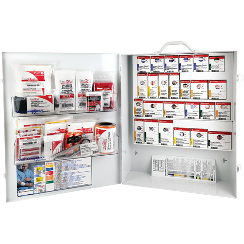 Armoire pour premiers soins SmartCompliance, R&eacute;pond &agrave; la norme CSA Z1220-17 type 3 environnements &agrave; haut risque, Moyen (26-50 travailleurs) Absolute Business Supply
