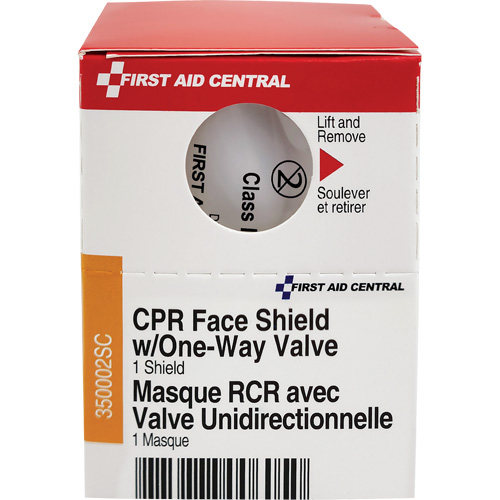 SmartCompliance&reg; Refill CPR Faceshield with One-Way Valve, Single Use Faceshield, Class 2 Absolute Business Supply