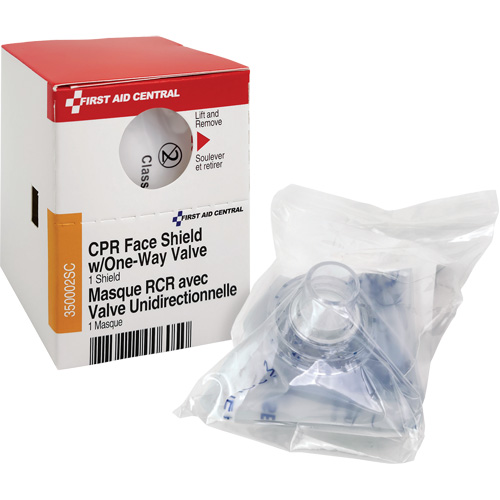 SmartCompliance&reg; Refill CPR Faceshield with One-Way Valve, Single Use Faceshield, Class 2 Absolute Business Supply