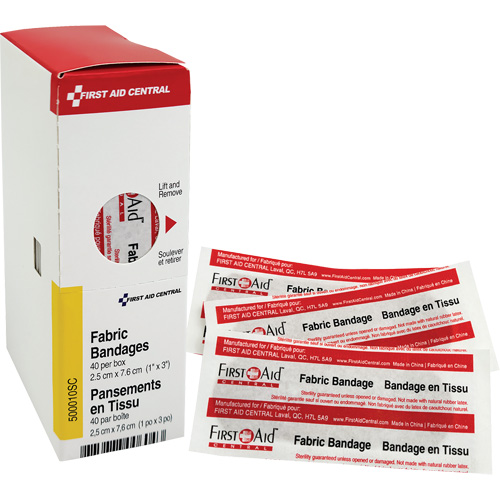 SmartCompliance&reg; Refill Adhesive Bandages, Rectangular/Square, 3", Fabric, Non-Sterile Absolute Business Supply