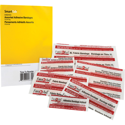 SmartCompliance&reg; Refill Adhesive Bandages, Assorted, Fabric/Plastic, Non-Sterile Absolute Business Supply