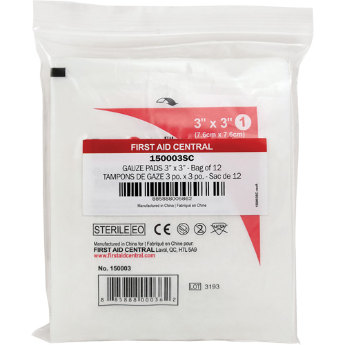 SmartCompliance&reg; Refill Gauze, Pad, 3" L x 3" W, Sterile, Medical Device Class 1 Absolute Business Supply