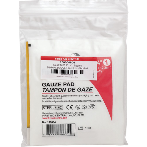 Recharge de gaze SmartCompliance, Tampon, 4" lo x 4" la, St&eacute;rile, Dispositif m&eacute;dical Classe 1 Absolute Business Supply