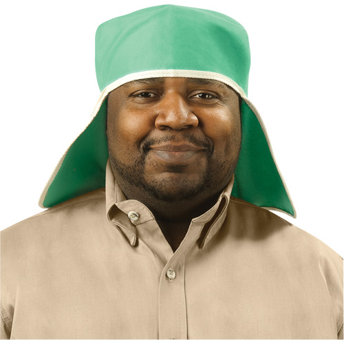 Chapeau avec couvre-nuque en coton ignifug&eacute; Weldlite, Taille unique, Vert Absolute Business Supply