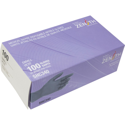 Gants jetables de calibre m&eacute;dical, Petit, Nitrile, 6 mils, Sans poudre, Noir, Classe 2 Absolute Business Supply
