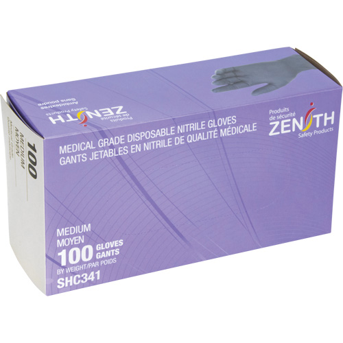 Medical Grade Disposable Gloves, Medium, Nitrile, 6-mil, Powder-Free, Black, Class 2 Absolute Business Supply