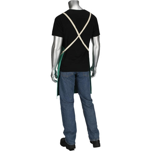 Tablier en satinette 100 % coton trait&eacute; FR Ironcat Dynamic, Salopette, Vert Absolute Business Supply