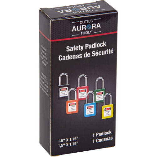 Verrou de s&eacute;curit&eacute;, Noir, Cl&eacute;s diff&eacute;rentes, Thermoplastique, Largeur de 1-1/2" Absolute Business Supply