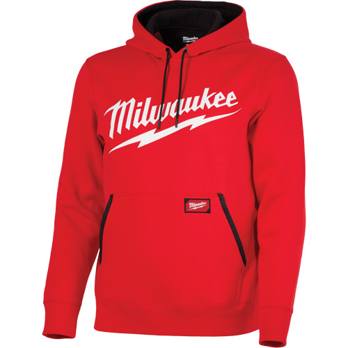 Chandail &agrave; capuchon de poids moyen avec logo Milwaukee, Hommes, Petit, Rouge Absolute Business Supply