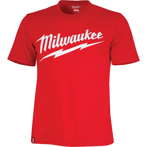 Chandail &agrave; manches courtes tr&egrave;s r&eacute;sistant avec logo Milwaukee, Hommes, Petit, Rouge Absolute Business Supply
