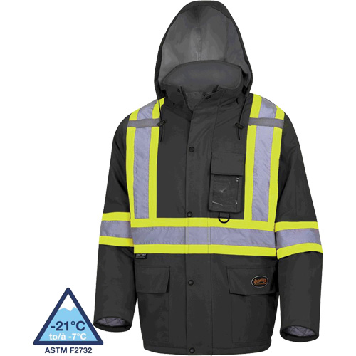 5031BK Manteau de s&eacute;curit&eacute; matelass&eacute; imperm&eacute;able, Noir, Petit Absolute Business Supply