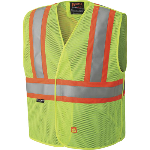 6916A Veste de s&eacute;curit&eacute; ignifug&eacute;e, Jaune lime haute visibilit&eacute;, Moyen/Petit, Polyester Absolute Business Supply