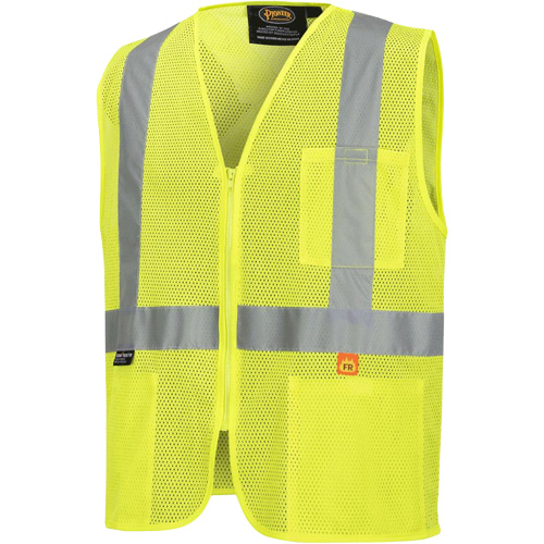 6944 FR Safety Vest, High Visibility Lime-Yellow, Small, Polyester Absolute Business Supply