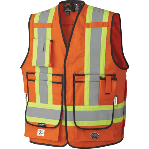 7732 Veste d'arpenteur ignifuge et r&eacute;sistant aux arcs &eacute;lectriques FR-Tech, Petit, Orange haute visibilit&eacute;, 9,7 cal/cm² Absolute Business Supply