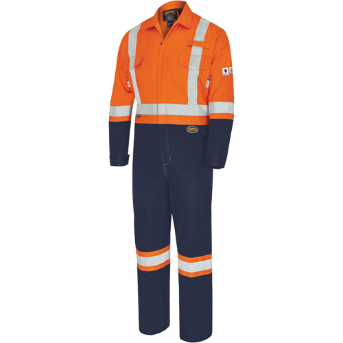 7702BB FR-Tech&reg; 2-Tone Safety Coverall, Size 36, Navy Blue/Orange, 10 cal/cm² Absolute Business Supply
