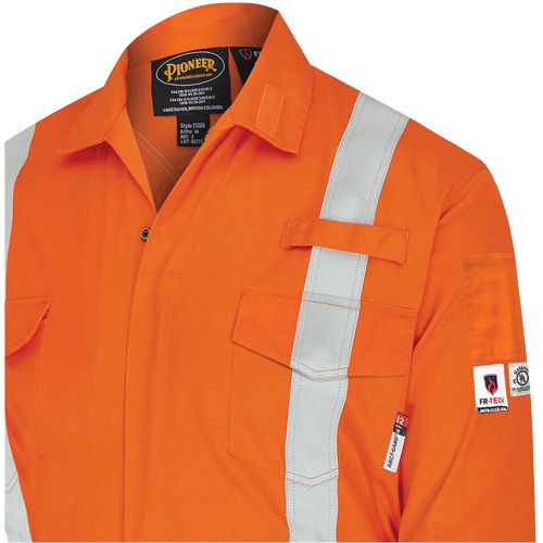 7702BB FR-Tech&reg; 2-Tone Safety Coverall, Size 36, Navy Blue/Orange, 10 cal/cm² Absolute Business Supply