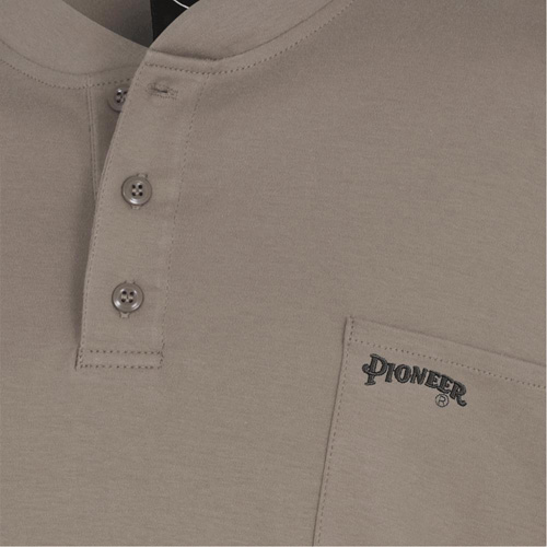 331 Chandail Henley en tricot interlock ignifuge, Petit, Beige Absolute Business Supply
