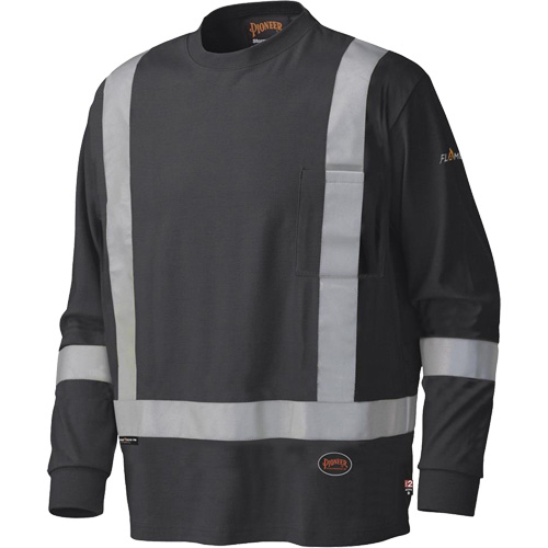 340SFA Chemise de s&eacute;curit&eacute; &agrave; manches longues ignifuge, Petit, Noir Absolute Business Supply