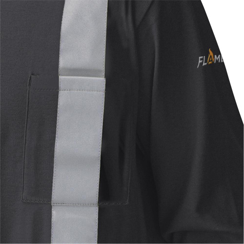 340SFA Chemise de s&eacute;curit&eacute; &agrave; manches longues ignifuge, Petit, Noir Absolute Business Supply