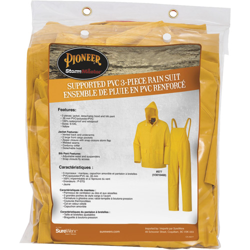 577 V&ecirc;tements imperm&eacute;ables 3 morceaux, Polyester/PVC, 6T-Grand, Jaune Absolute Business Supply