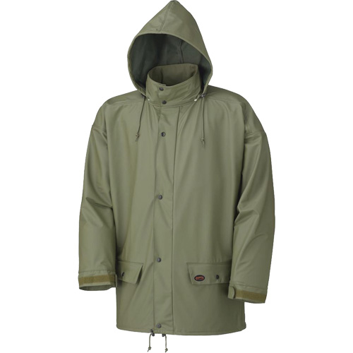 D7000 Stretch Rain Jacket, Polyurethane, X-Small, Green Absolute Business Supply