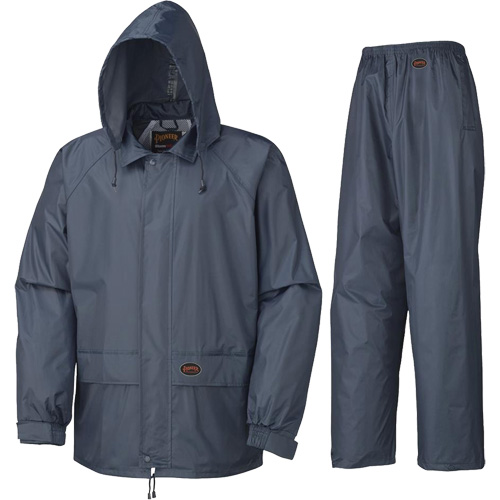 883 Rain Suit, Polyester/PVC, Small, Navy Blue Absolute Business Supply