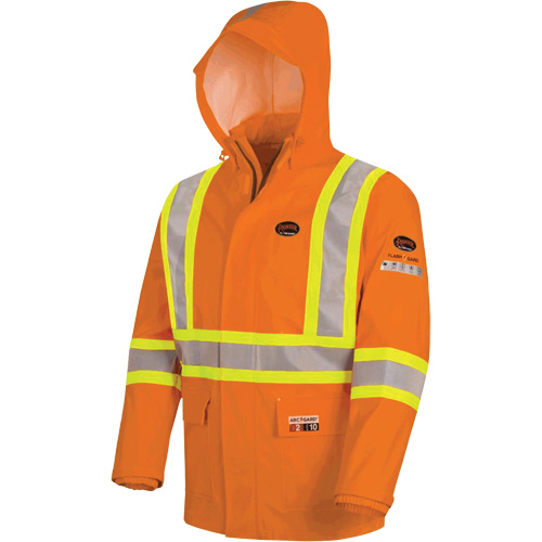 5880 FR/Arc-Rated Waterproof Rain Jacket, X-Small, High Visibility Orange, 10 cal/cm² Absolute Business Supply