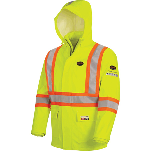 5881 FR/Arc-Rated Waterproof Rain Jacket, X-Small, High Visibility Yellow, 10 cal/cm² Absolute Business Supply