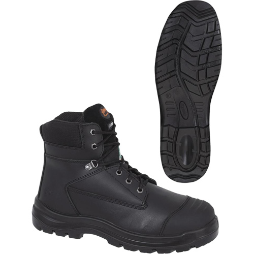 1025 Bottes de travail 6" noires, Cuir, Embout Acier, Taille 10 Absolute Business Supply