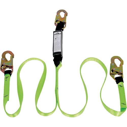 SA-54000-4 Shock Absorbing Lanyard, 4', Snap Hook Center, Snap Hook Leg Ends, Polyester Absolute Business Supply