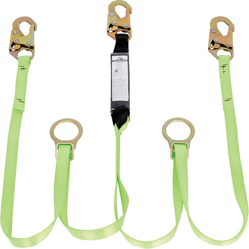 SA-54055-6 Shock Absorbing Lanyard, 6', Snap Hook Center, Snap Hook Leg Ends, Polyester Absolute Business Supply