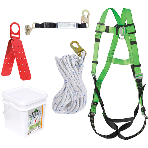 RK8-50 Ensemble de protection contre les chutes &agrave; illets, Trousses pour couvreur de toit Absolute Business Supply