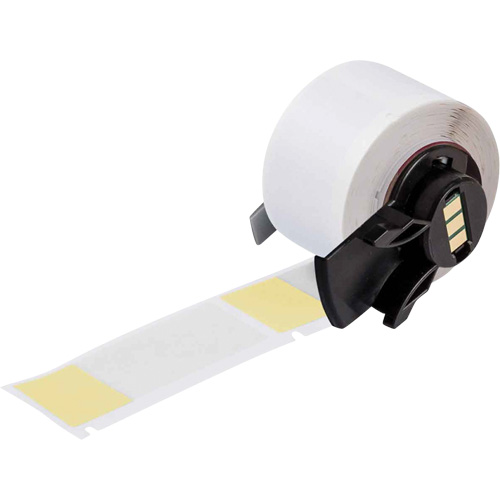 &eacute;tiquettes enveloppantes auto-adh&eacute;sives pour fils et c&acirc;bles, Vinyle, 1" lo x 2,5" h, Blanc Absolute Business Supply