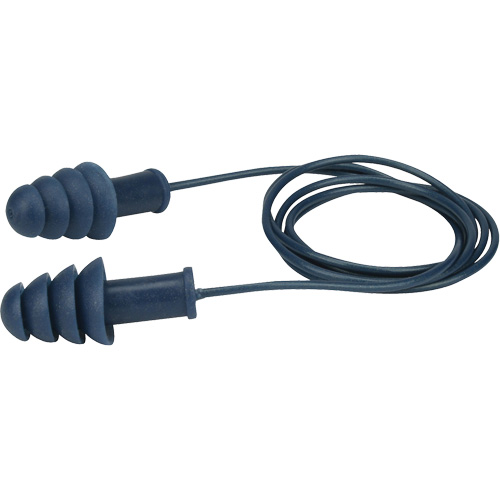 Metal-Detectable Reusable TPR Earplugs, Corded, Bulk - Box, 27 dB NRR, One-Size Absolute Business Supply