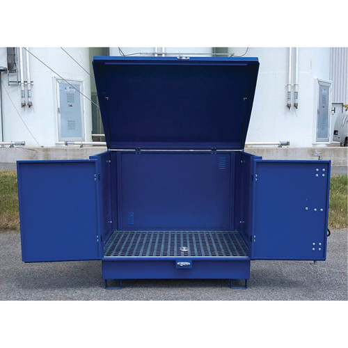 Palette de d&eacute;versement en acier avec couvercle rigide S-4 Ultra, 61" lo x 54,4" la x 52" h, Capacit&eacute; de charge 4700 lb Absolute Business Supply