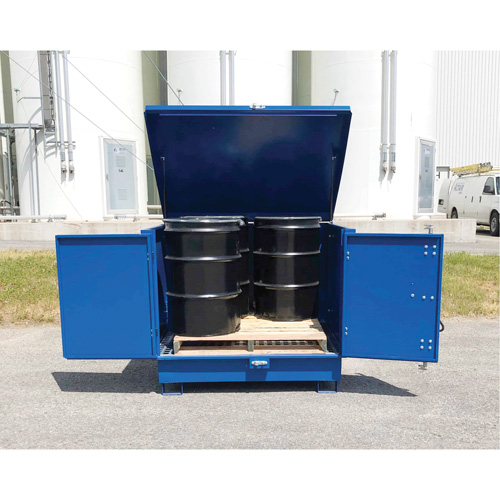 Palette de d&eacute;versement en acier avec couvercle rigide S-4 Ultra, 61" lo x 54,4" la x 52" h, Capacit&eacute; de charge 4700 lb Absolute Business Supply