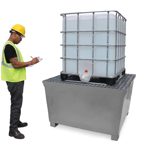 Steel Ultra-IBC Spill Pallet&reg;, 370 US gal. Spill Capacity, 57.6" x 34.7" x 56.9" Absolute Business Supply