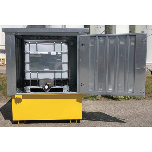 Steel Ultra-IBC Hard Top, 71.1" L x 83.1" W x 66.3" H, 5640 lbs. Load Capacity Absolute Business Supply